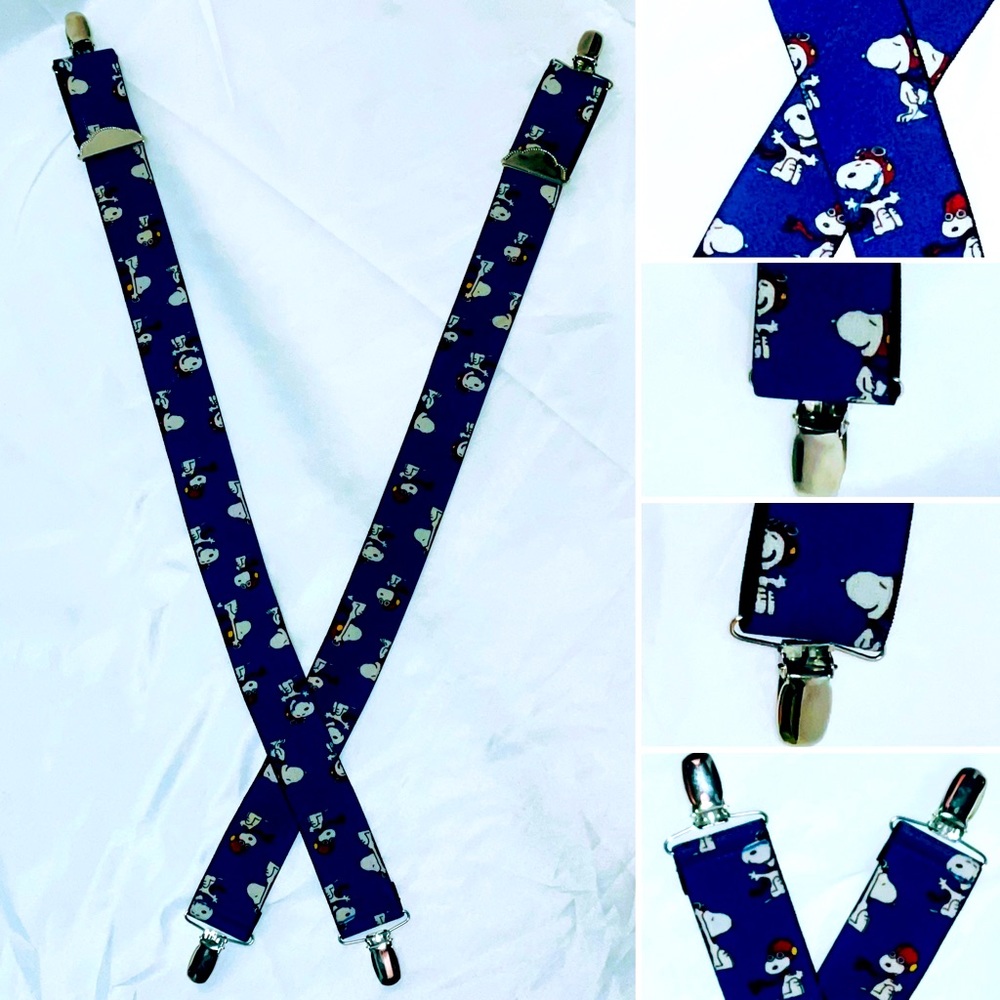Snoopy Red Baron Suspenders Blue Sky